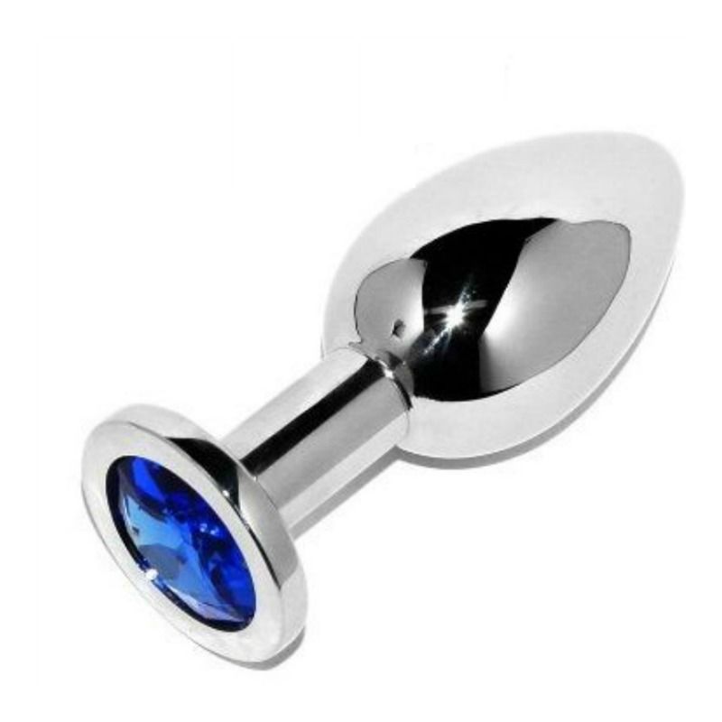 HARD MÉTAL - PLUG ANAL DIAMANT BLEU PETIT 5.71CM