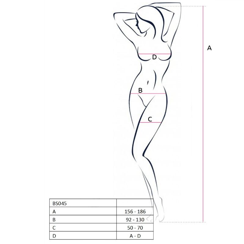 PASSION - FEMME BS045 BODY BAS NOIR TAILLE UNIQUE