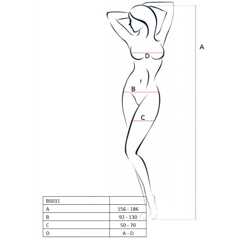 PASIÓN - BODYSTOCKING BLANCO PARA MUJER BS031 TALLA ÚNICA
