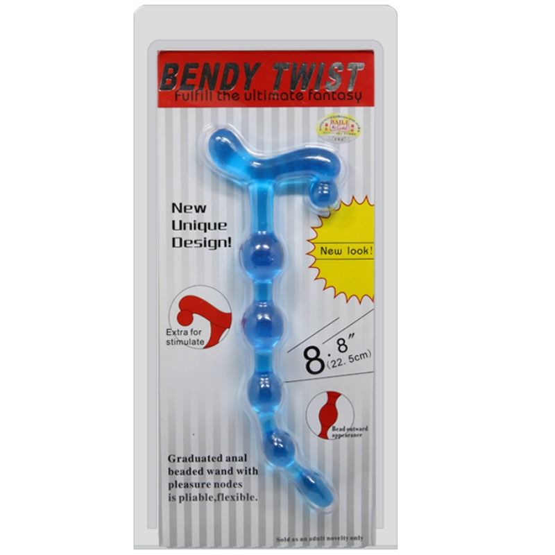 BAILE - ANNEAUX ANALES BLEUS TORSADÉS BENDY