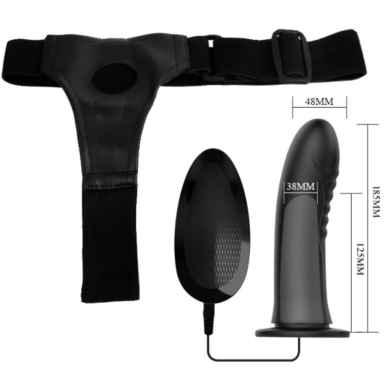 PRETTY LOVE - MYRON GODEMICHET À SANGLE AVEC VIBRATION ET DILDO CREUX