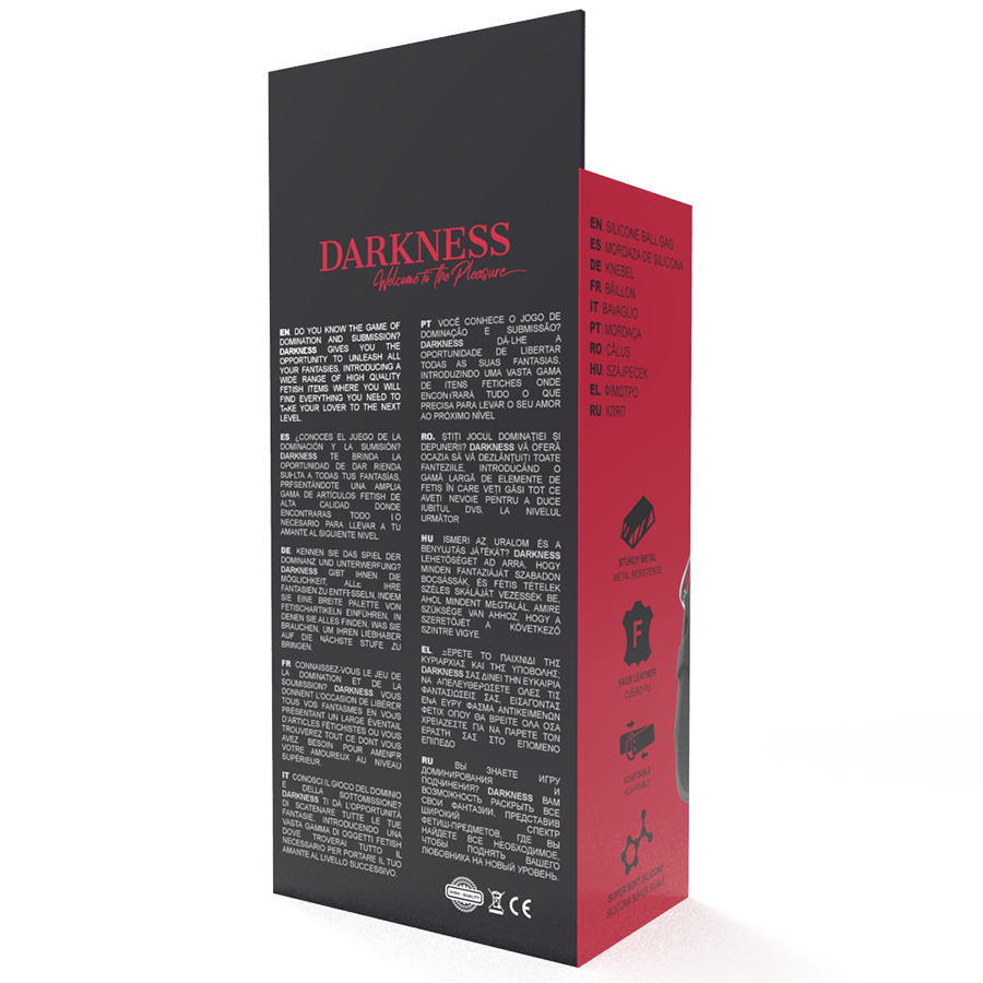 DARKNESS - MORDAZA DE SILICONA NEGRA TRANSPIRABLE