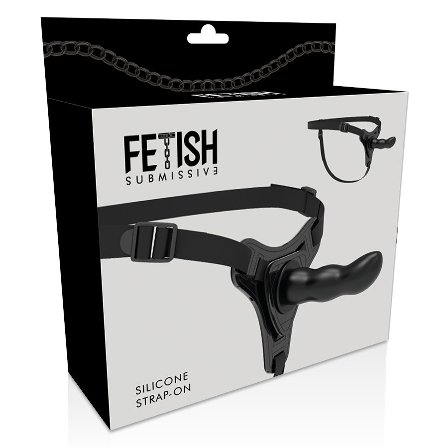 HARNAIS DE SOUMISSION FÉTICHE - SILICONE NOIR POINT G 16 CM