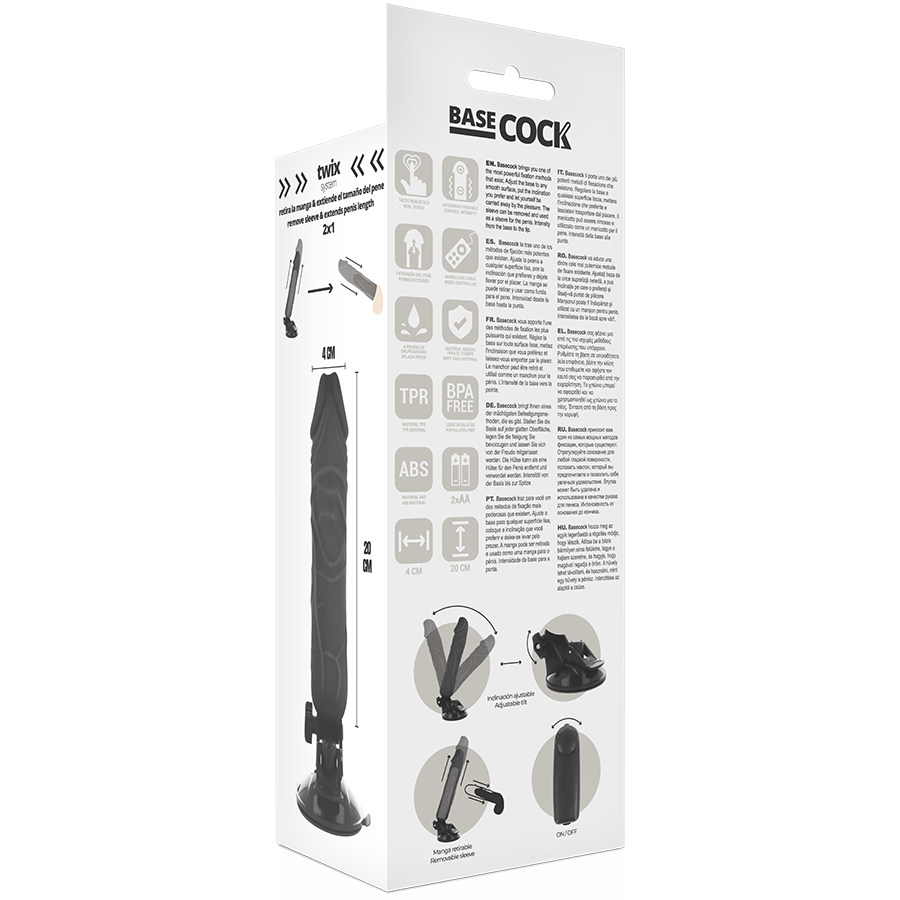 BASECOCK - VIBREUR RÉALISTE TÉLÉCOMMANDÉ CHAIR 20 CM -O- 4 CM