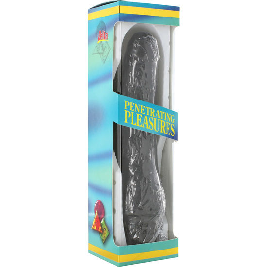 SEVEN CREATIONS - VIBRATEUR EN VINYLE EN FORME DE P PÉNIS NOIR 20 CM