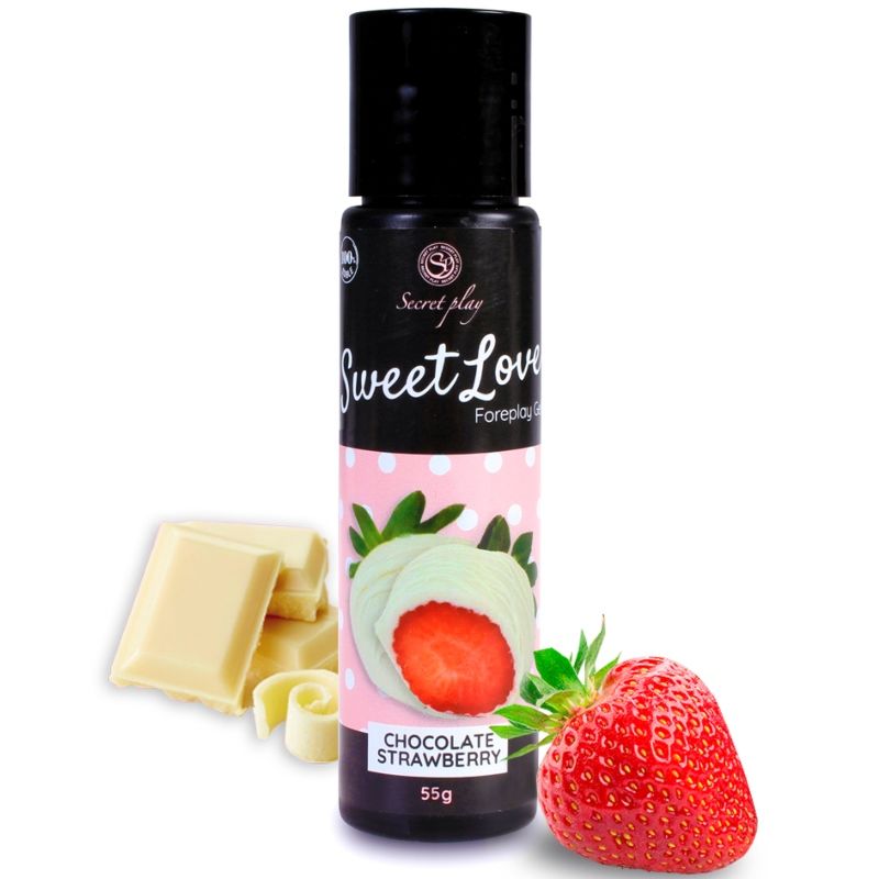 SECRETPLAY - GEL DOUCEUR AMOUR FRAISE ET CHOCOLAT BLANC 60 ML