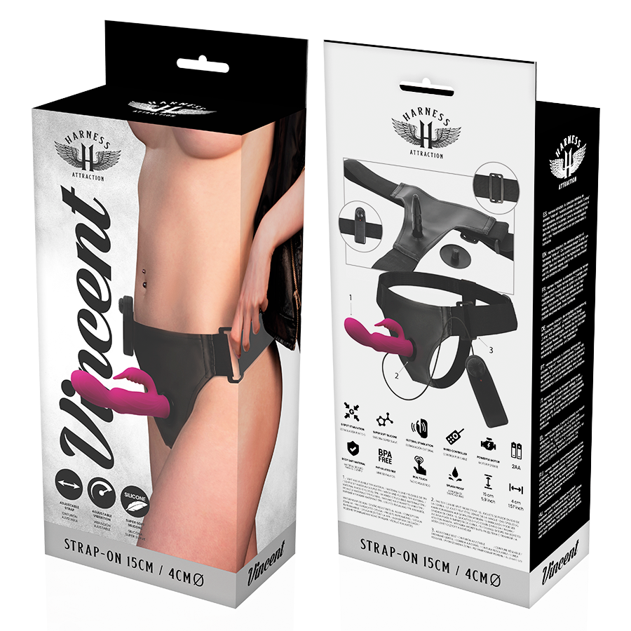 HARNAIS D'ATTRACTION - VIBRATEUR LAPIN RNES VINCENT 15 CM -O- 4 CM