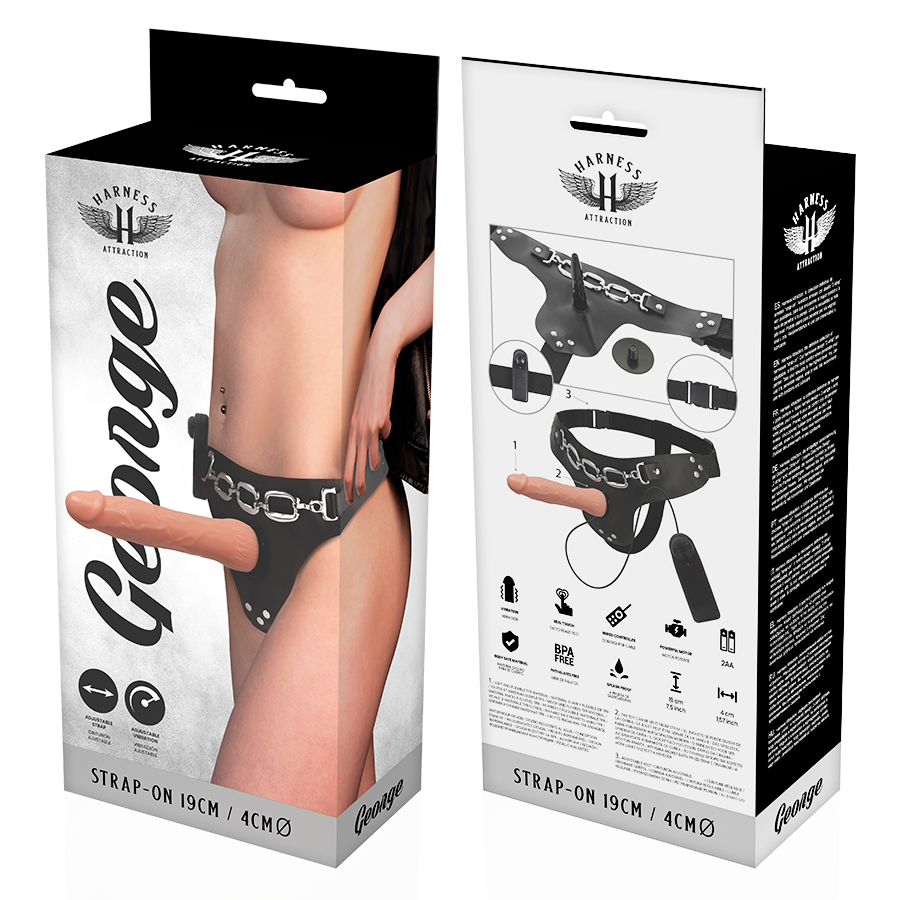 HARNESS ATTRACTION - VIBRADOR REALISTA RNES GEORGE 19 CM -O- 4 CM