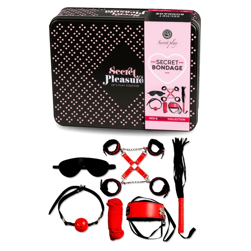 SECRETPLAY - ENSEMBLE BDSM 6 PIÈCES COLLECTION ROUGE
