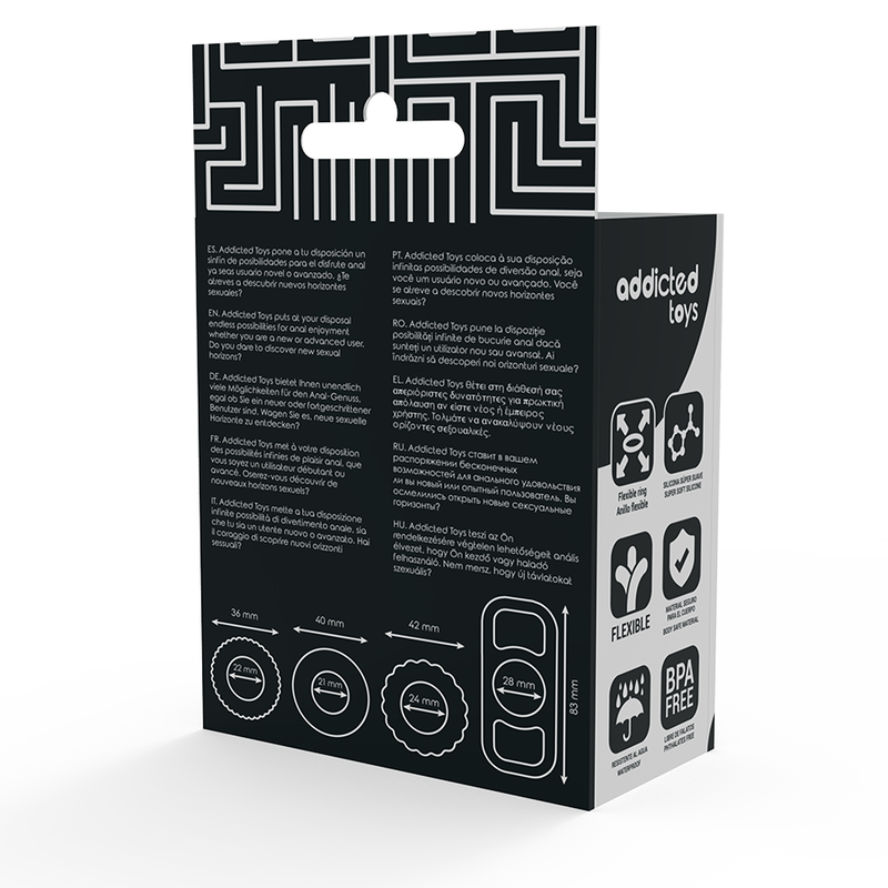 ADDICTED TOYS - COFFRET DE 4 ANNEAUX PÉNIS