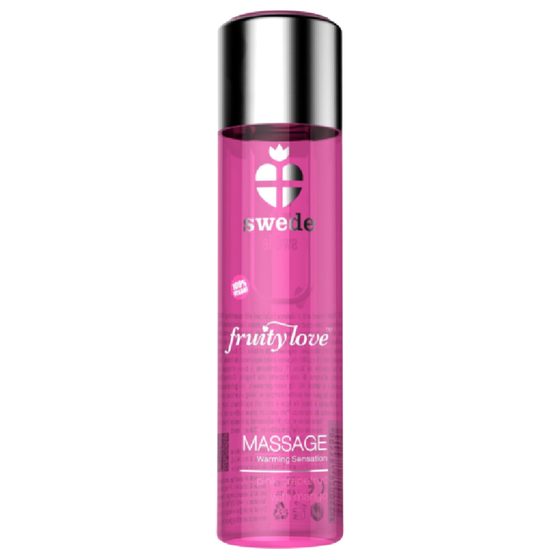 SWEDE - HUILE DE MASSAGE CHAUFFANTE LOVE FRUITÉE FRAMBOISE ROSE ET RHUBARBE 120 ML