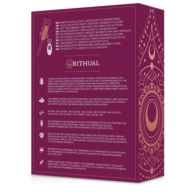 RITHUAL - SISTEMA DE CONTROL REMOTO PARA HUEVO VIBRADOR REVA (SUBIR Y BAJAR INTENSIDAD) + VIBRACIÓN