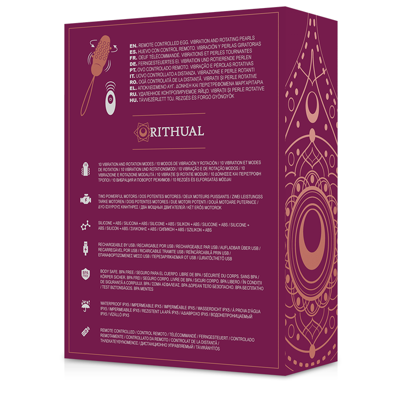 RITHUAL - SITA ŒUF TÉLÉCOMMANDE ROTATION PERLES + VIBRATION