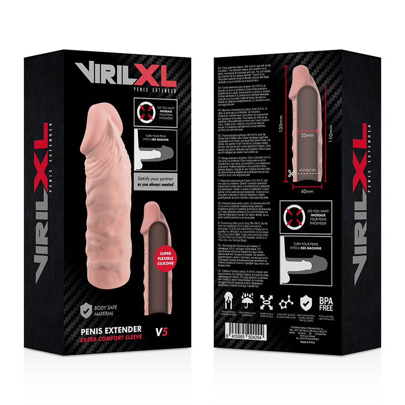 VIRILXL - SILICONE LIQUIDE V5 AGRANDISSEMENT NATUREL DU PÉNIS
