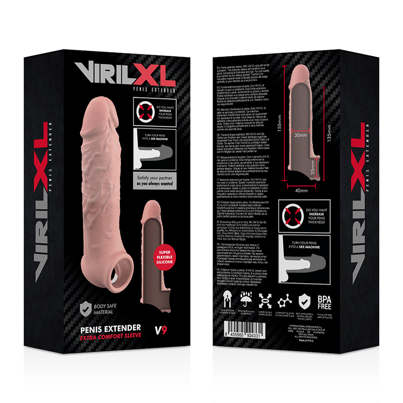 VIRILXL - EXTENSIÓN DE PENE NATURAL DE SILICONA LÍQUIDA V9