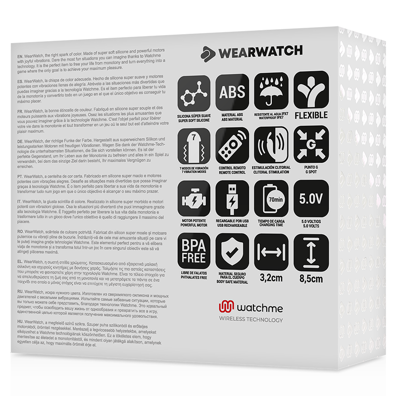 WEARWATCH - RELOJ VIBRADOR DE DOBLE TECNOLOGÍA WATCHME ACUAMARINA / NEGRO AZABACHE
