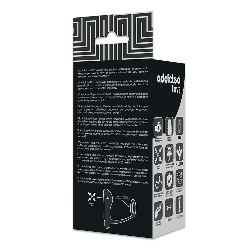 ADDICTED TOYS - TAPÓN ANAL VIBRADOR CON ANILLO PARA EL PENE