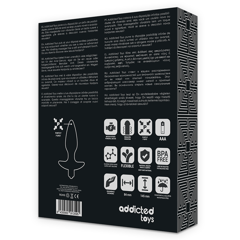 ADDICTED TOYS - TAPÓN ANAL VIBRADOR NEGRO