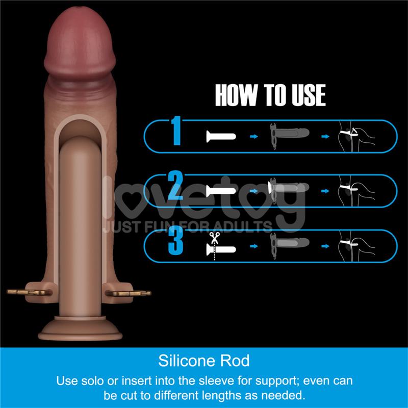 LOVETOY - INGEN ADJUSTABLE STRAP ON WITH HOLLOW DILDO 9 ENHANCED SET L/XL/2XL