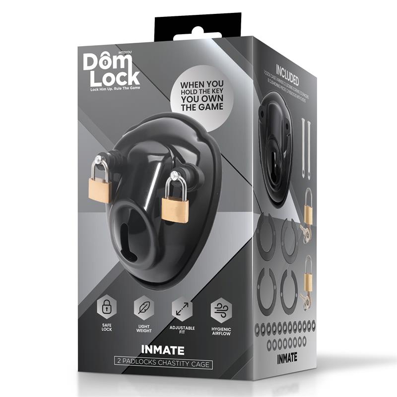 DOMLOCK - INMATE CHASTITY CAGE WITH SPACERS