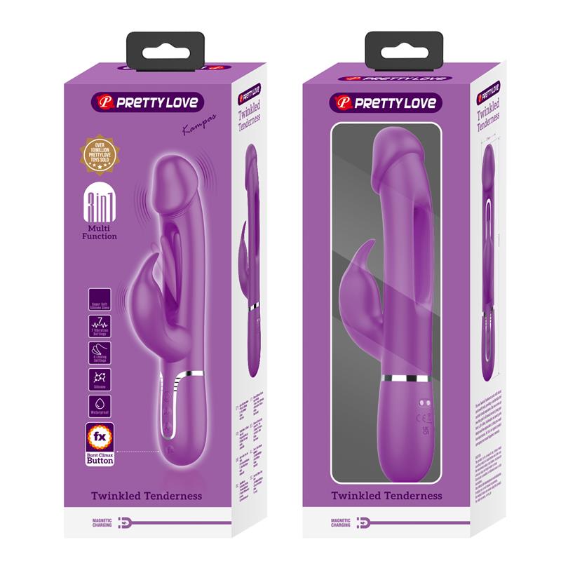 PRETTYLOVE - KAMPAS VIBRATOR WITH LICKING LILAC