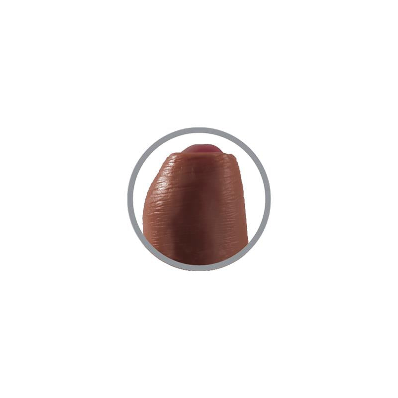 KING COCK - KING COCK REALISIC DILDO WITH MOVABLE FORESKIN BROWN 6