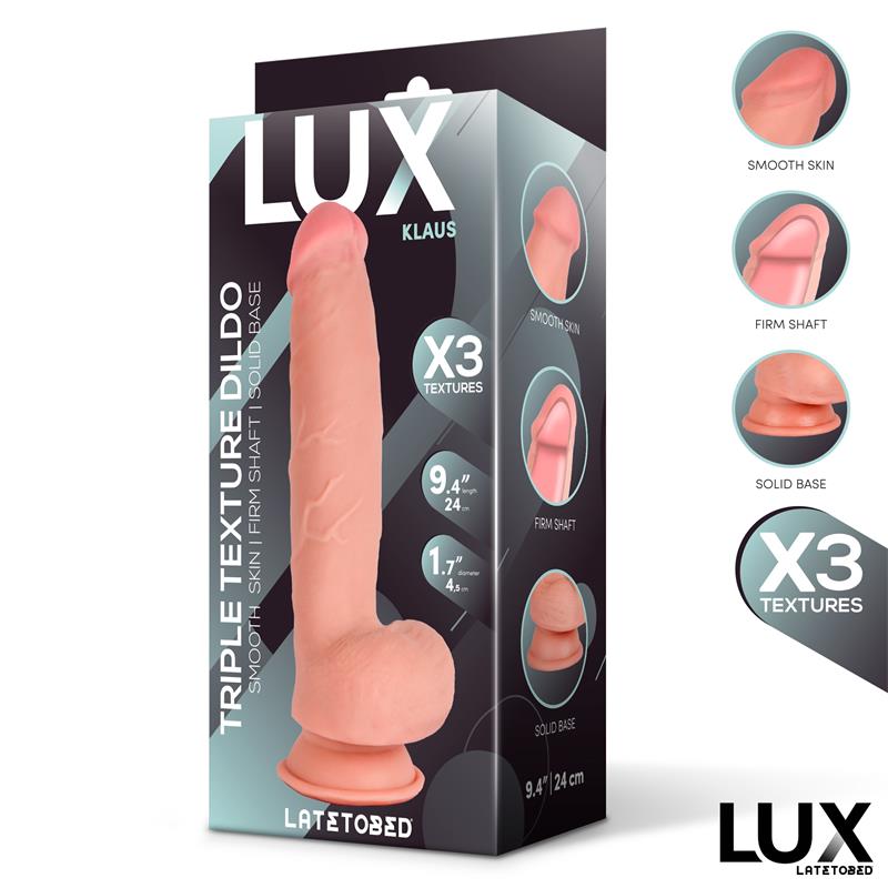 LUX - KLAUS TRIPLE DENSITY DILDO WITH BALLS 9.4