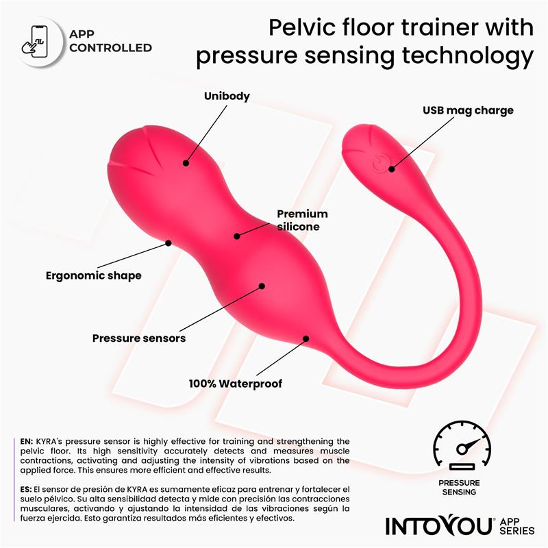 INTOYOU APP SERIES - KYRA PELVIC FLOOR TRAINER WITH PRESSURE SENSING AND APP