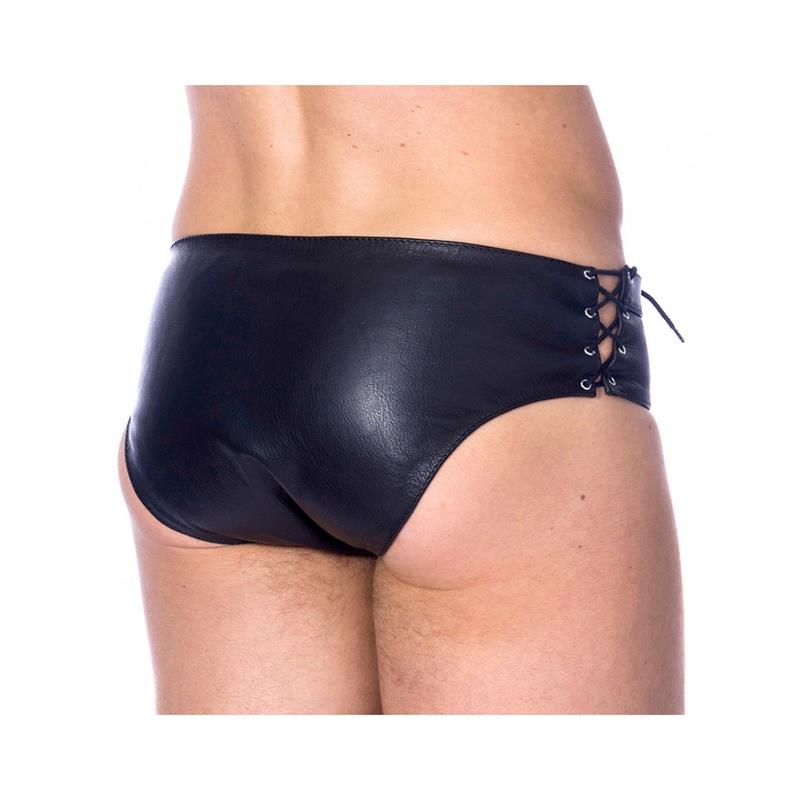 BONDAGE PLAY - LEATHER BRIEFS ADJUSTABLE