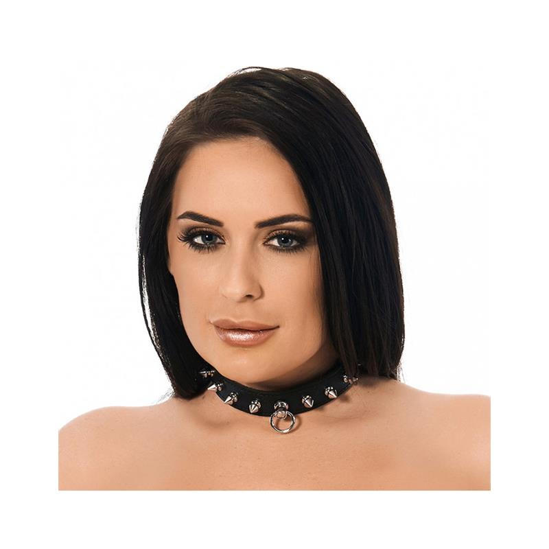 BONDAGE PLAY - LEATHER COLLAR WITH SPIKES
