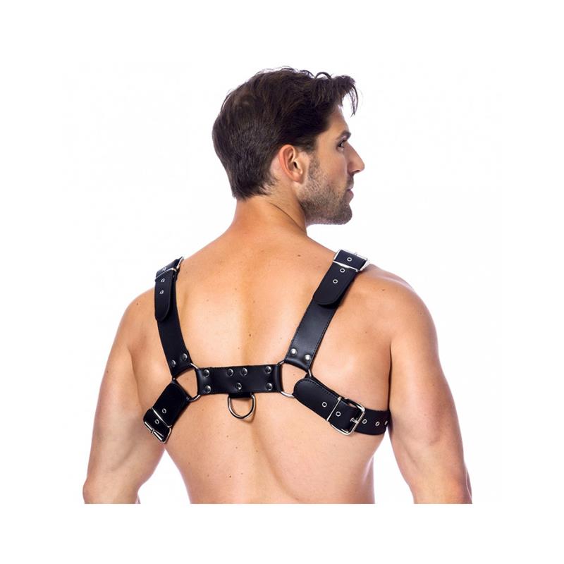 JUEGOS DE BONDAGE - ARNÉS DE CUERO EN CRUZ