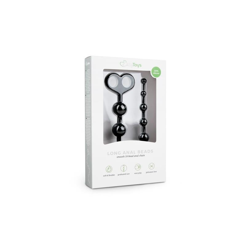 EASYTOYS - LONG ANAL BEADS BLACK