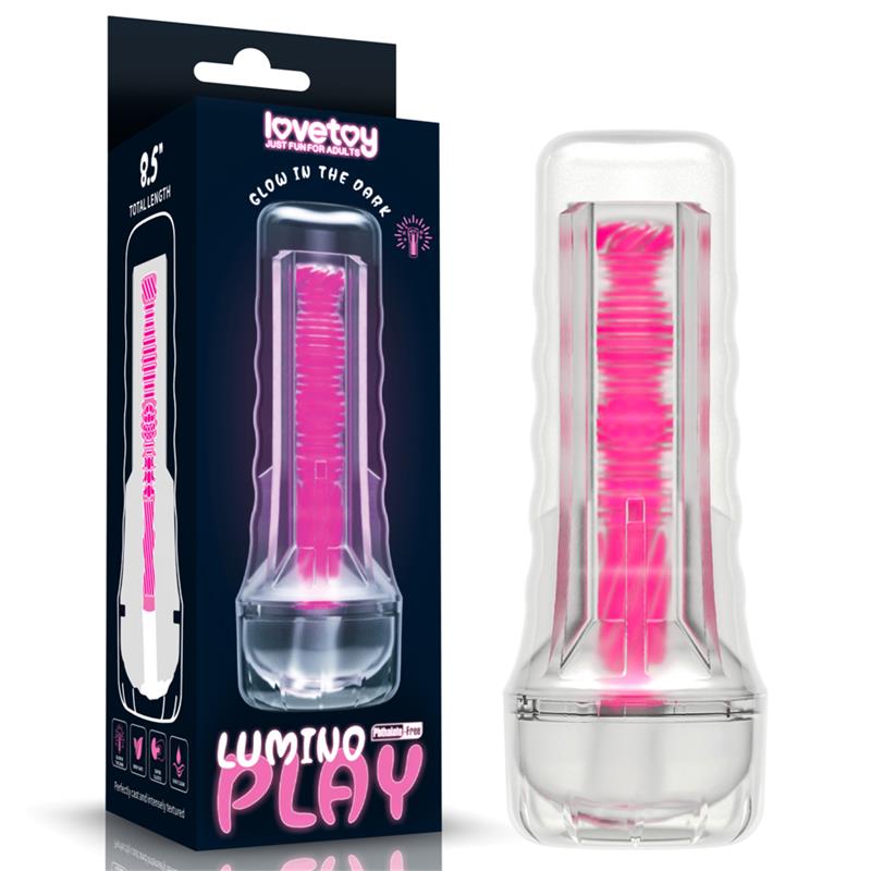 LOVETOY - LUMINO PLAY MASTURBATOR PINK GLOW 8.5