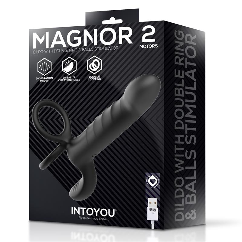 INTOYOU - MAGNOR DILDO WITH DOUBLE RING AND BALLS STIMULATOR