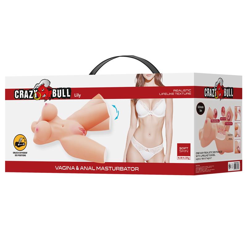 CRAZY BULL - LILY REALISTIC FEMALE TORSO VAGINA AND ANAL 4 KG