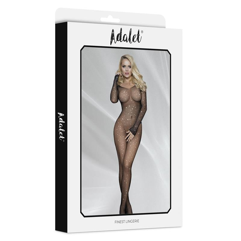 ADALET LINGERIE - MATY BODYSTOCKING OPEN CROTCH WITH RHINESTONES