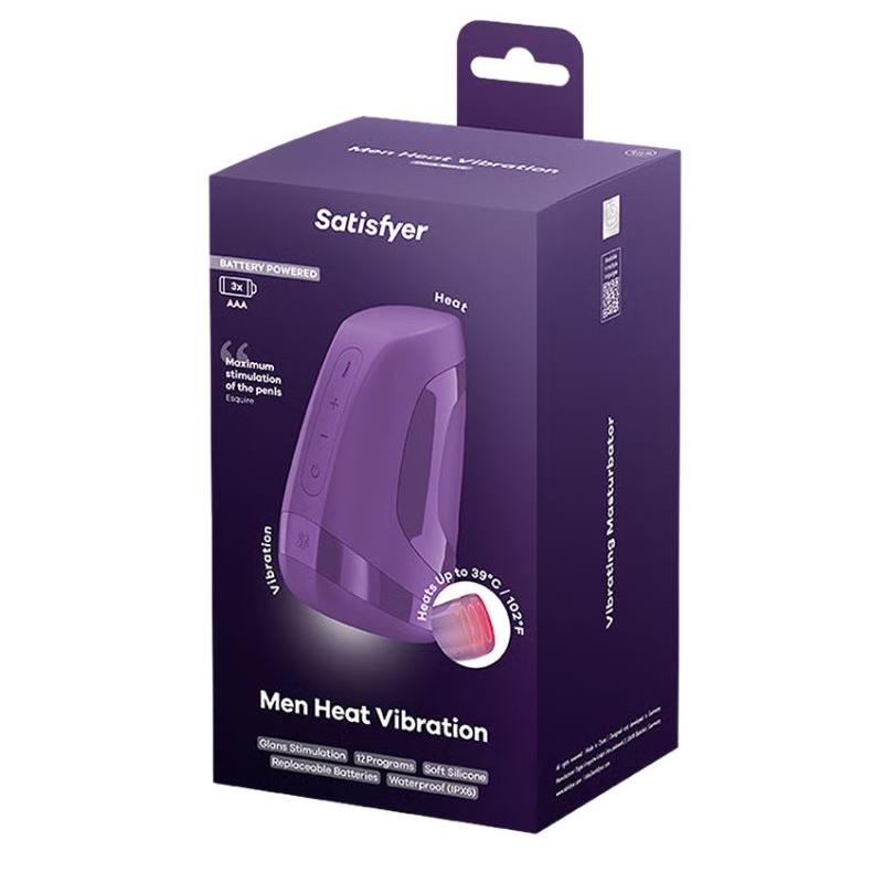 SATISFYER - SERIE MEN HEAT VIBRATION A BATERÍA DARK BERRY