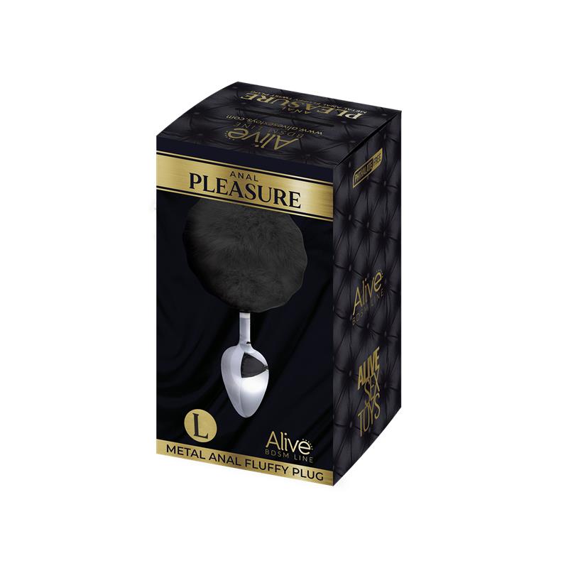 ALIVE - METAL ANAL PLUG WITH POMPON L