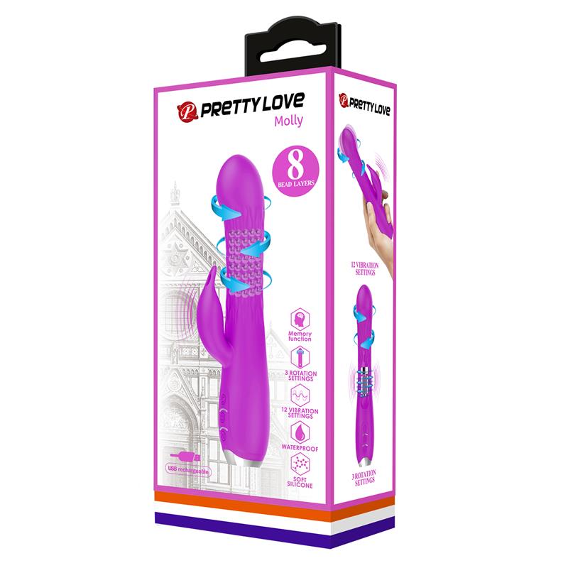 PRETTY LOVE - MOLLY VIBRATOR WITH RECHARGEABLE ROTATION