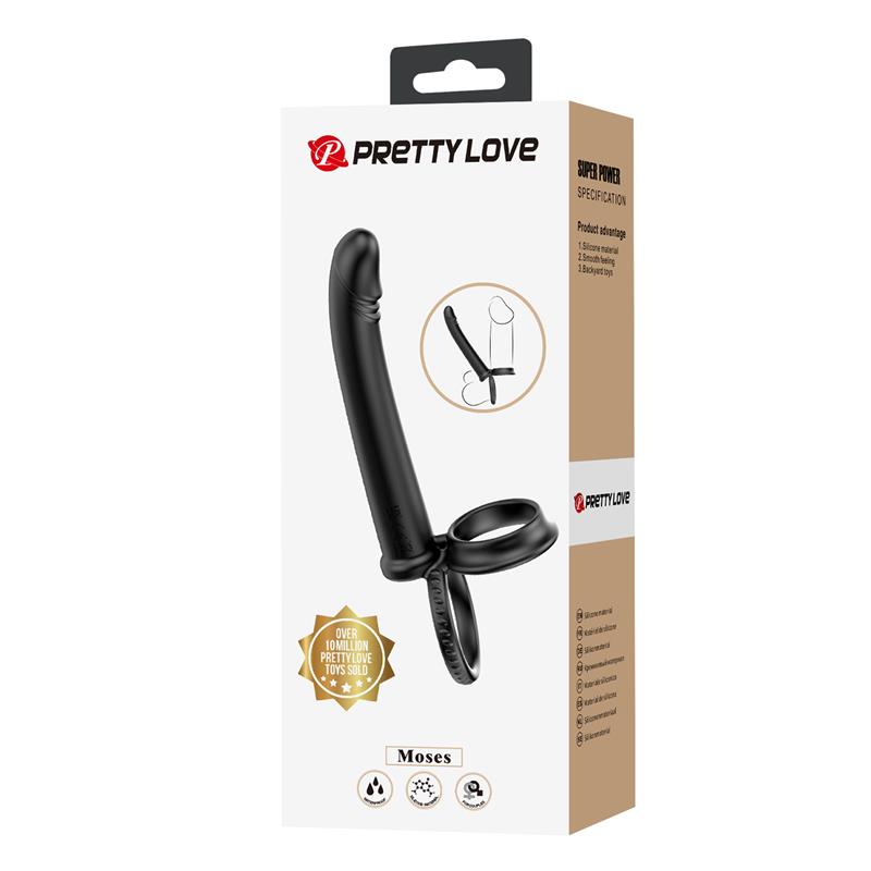 PRETTYLOVE - MOSES BUTT PLUG WITH COCK RING