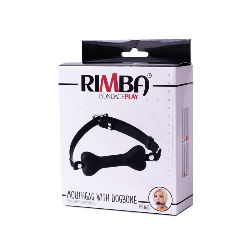 LATEX PLAY - MOUTHGAG WITH DOGBONE BLACK