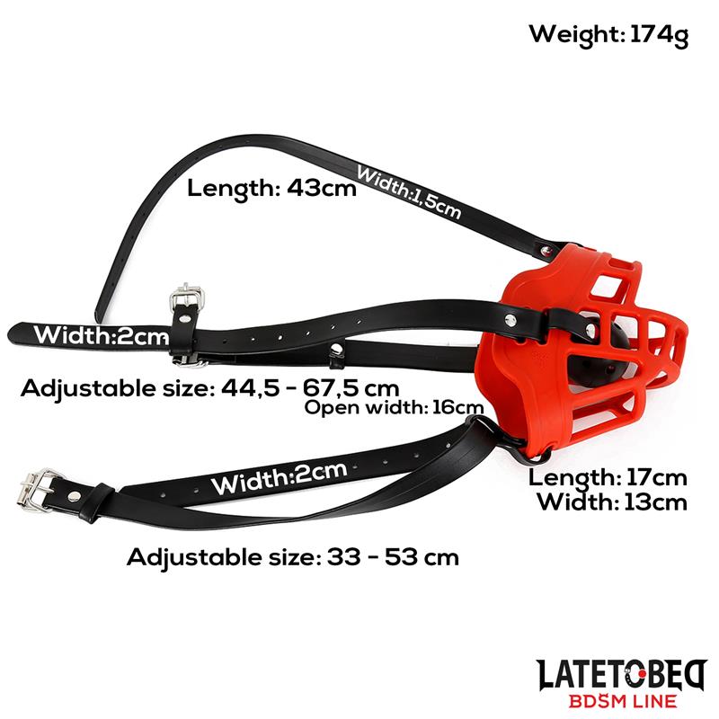 LATETOBED BDSM LINE - MUZZLE WITH BREATHABLE GAG BALL