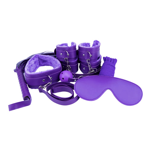 LOVING JOY - BEGINNER'S BONDAGE KIT PURPLE (8 PIECE)