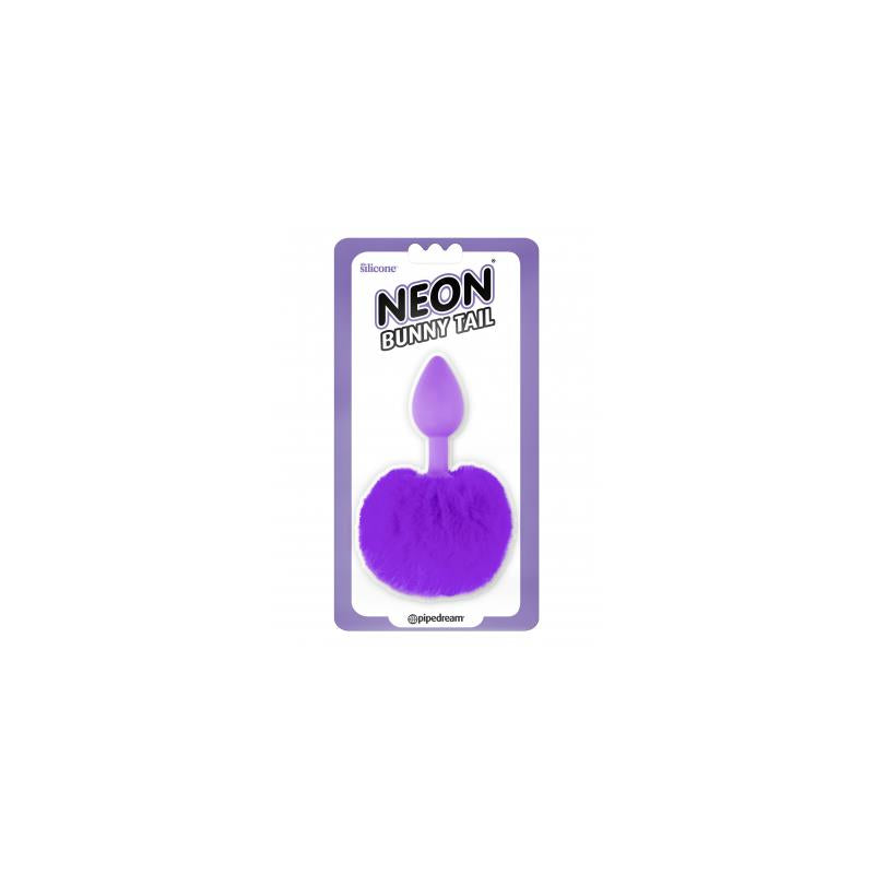 NÉON - QUEUE DE LAPIN POUR PLUG ANAL VIOLET