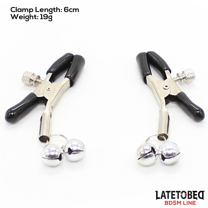 LATETOBED BDSM LINE - NIPPLE CLAMPS WITH BELL