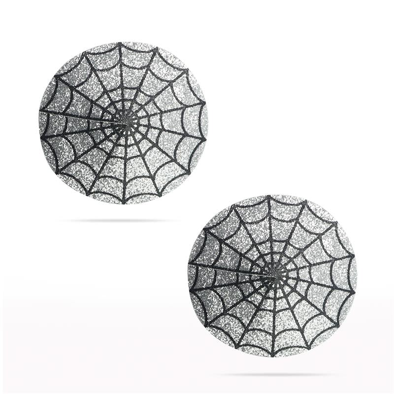 LOVETOY - NIPPLE COVERS REUSABLE SPIDER PATTERN SILVER