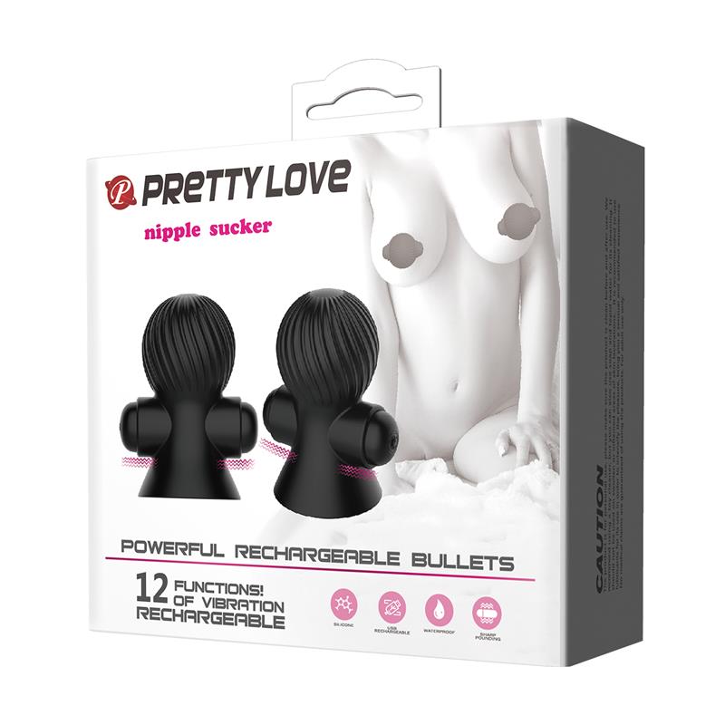 PRETTYLOVE - NIPPLE SUCKER WITH VIBRATION BLACK