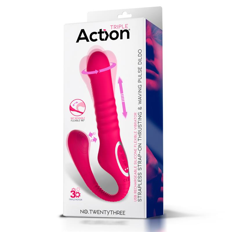 ACTION - NO. TWENTYTHREE DOUBLE VIBE PULSATION AND THRUSTING FLEXIBLE 180º