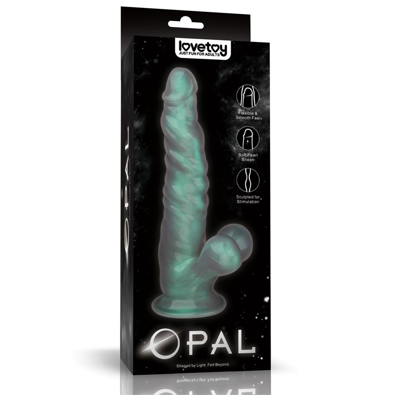 LOVETOY - OPAL PEARL SHEEN DILDO GREEN 10