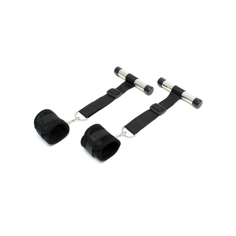 BONDAGE PLAY - OVER THE DOOF CUFFS SET BLACK